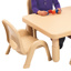 MyValue Toddler Table and Chair Set, Square, Natural
