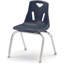 Berries Stacking Chair, Chrome Legs, 16" Seat Height, Navy