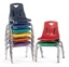 Berries Stacking Chairs, Chrome Legs, 12" Seat Height, Navy, Set of 6