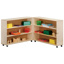 Tall Adjustable Shelving Hinged Mobile Unit, Birch