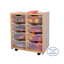 2-Section Mobile Gratnell Tray Storage Unit, Maple