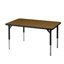 Aktivity Adjustable Table, 24" x 48", Rectangle, Golden Oak with Black, 22”-30” High