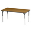 Aktivity Adjustable Table, 30" x 72", Rectangle, Golden Oak with Black, 22”-30” High