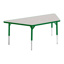 Aktivity Adjustable Table, 30" x 60", Trapezoid, Grey with Green, 17"-25" High