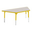 Aktivity Adjustable Table, 30" x 60", Trapezoid, Grey with Yellow, 17"-25" High