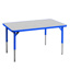 Aktivity Adjustable Table, 24" x 48", Rectangle, Grey with Blue, 17"-25" High