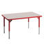 Aktivity Adjustable Table, 24" x 48", Rectangle, Grey with Red, 17"-25" High