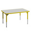 Aktivity Adjustable Table, 24" x 48", Rectangle, Grey with Yellow, 17"-25" High