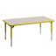Aktivity Adjustable Table, 24" x 60", Rectangle, Grey with Yellow, 17"-25" High