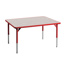 Aktivity Adjustable Table, 30" x 48", Rectangle, Grey with Red, 17"-25" High