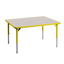 Aktivity Adjustable Table, 30" x 48", Rectangle, Grey with Yellow, 17"-25" High
