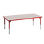 Aktivity Adjustable Table, 30" x 60", Rectangle, Grey with Red, 17"-25" High