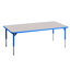 Aktivity Adjustable Table, 30" x 72", Rectangle, Grey with Blue, 17"-25" High