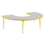 Aktivity Adjustable Table, 36" x 60", C-Shape, Grey with Yellow, 17"-25" High