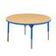 Aktivity Adjustable Table, 36", Round, Maple with Blue, 17"-25" High