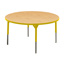 Aktivity Adjustable Table, 48", Round, Maple with Yellow, 17"-25" High