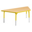 Aktivity Adjustable Table, 30" x 60", Trapezoid, Maple with Yellow, 17"-25" High