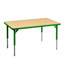 Aktivity Adjustable Table, 24" x 48", Rectangle, Maple with Green, 17"-25" High