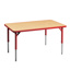 Aktivity Adjustable Table, 24" x 48", Rectangle, Maple with Red, 17"-25" High