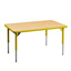 Aktivity Adjustable Table, 24" x 48", Rectangle, Maple with Yellow, 17"-25" High