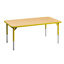 Aktivity Adjustable Table, 24" x 60", Rectangle, Maple with Yellow, 17"-25" High