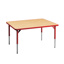 Aktivity Adjustable Table, 30" x 48", Rectangle, Maple with Red, 17"-25" High