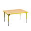 Aktivity Adjustable Table, 30" x 48", Rectangle, Maple with Yellow, 17"-25" High