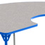 Aktivity Adjustable Table, 36" x 60", Kidney, Grey with Blue, 17"-25" High