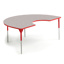 Aktivity Adjustable Table, 36" x 60", Kidney, Grey with Red, 17"-25" High