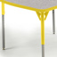 Aktivity Adjustable Table, 36" x 60", Kidney, Grey with Yellow, 17"-25" High