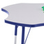 Berries Adjustable Table, 48", Four Leaf, Grey with Blue, 15"-24" High